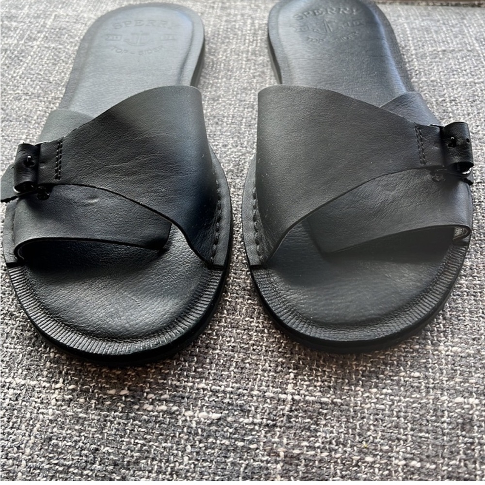 Sperry black leather slide sandals, 9.5 - Picture 2 of 5